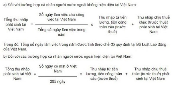 công thức tính thuế